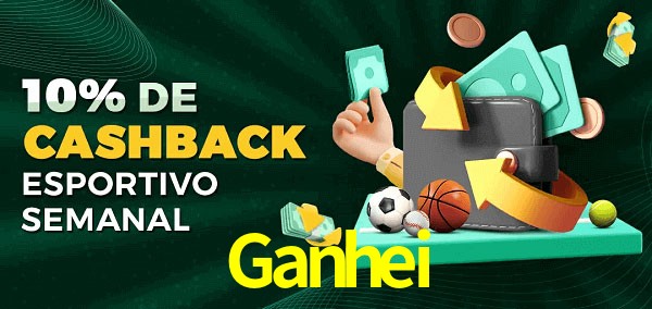 10% de bônus de cashback na Ganhei